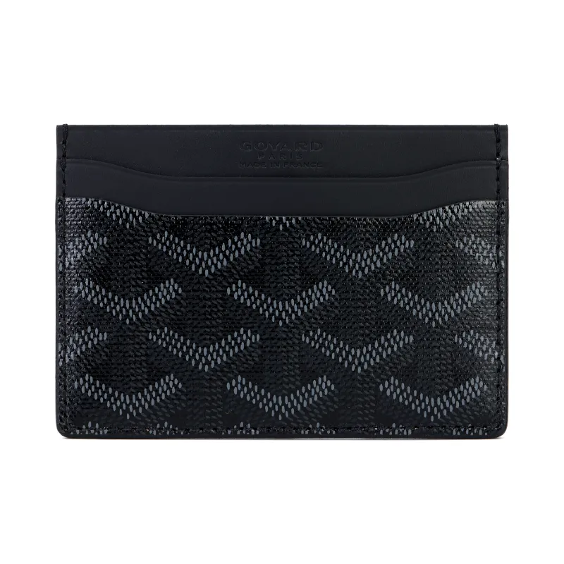 GOYARD Saint Sulpice Canvas With Calfskin Card Holder Card Holder Unisex Pitch Black-2