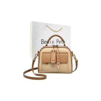 BEMIX PETS PU Handbag Small Size Women's Apricot Khaki