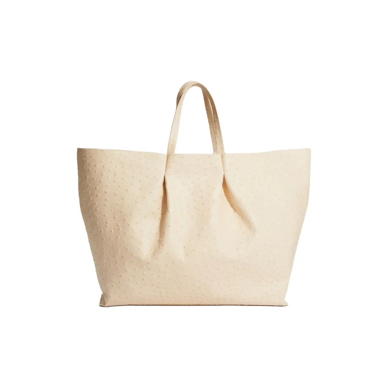Other Stories Leather Handbag Large Size Women's Ivory-0
