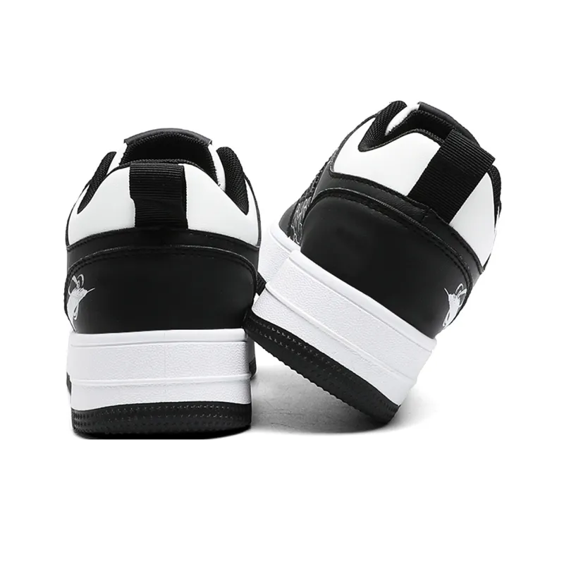 Pepe The Frog Skateboard Shoes Unisex Low Top Classic Black White/Pink/Raw White-13