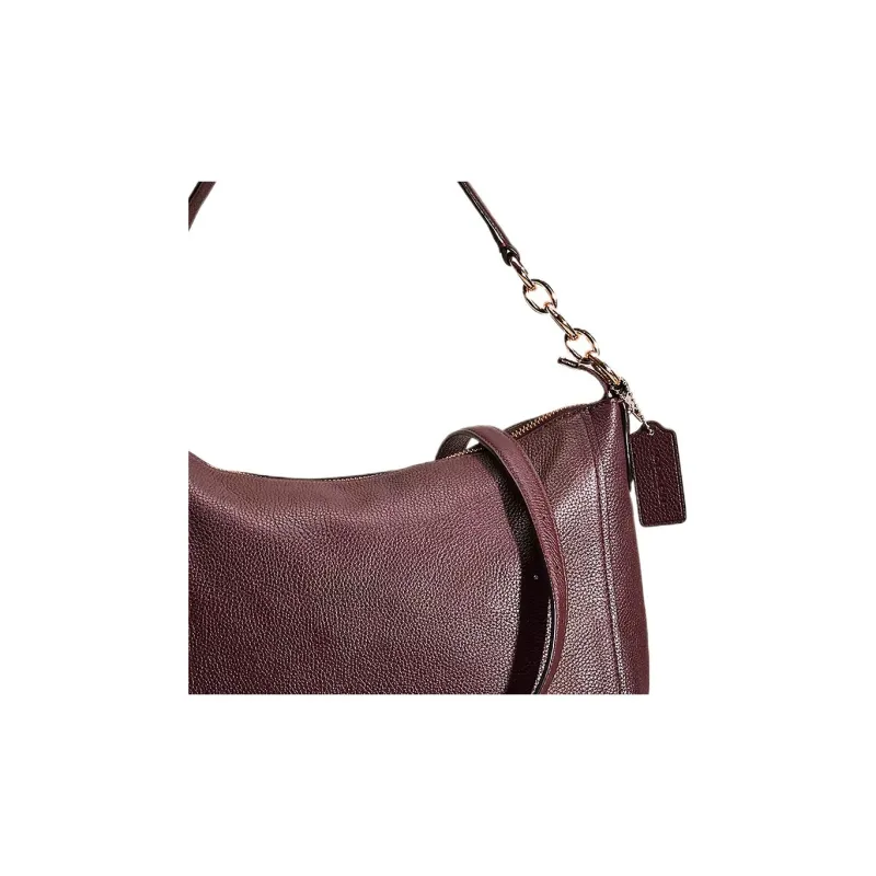 COACH Chelsea Leather Hobo Bag Portable Crossbody Bag Shoulder Bag Large Size Women's Fuchsia-2