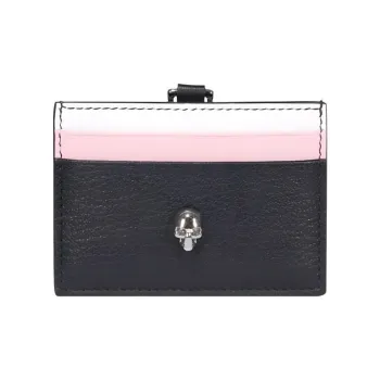 Alexander McQueen Calfskin Card Holder Women's Black & Pink