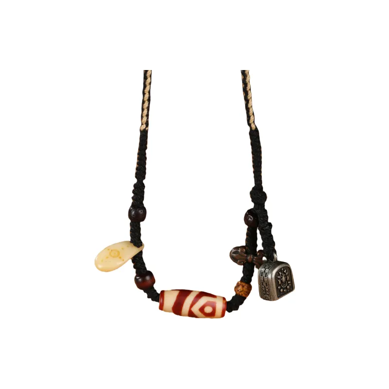 JIUCHAOGUZHU Agate Necklaces Unisex-0
