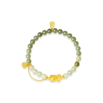 ZHONGYINYIJIN Bracelets Pale Greenish White Jade Unisex