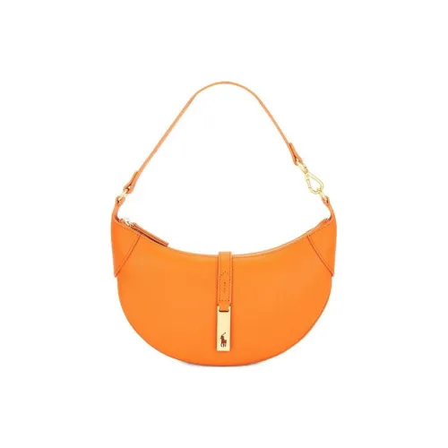 Polo Ralph Lauren Leather Shoulder Bag Small Size Women's Orange