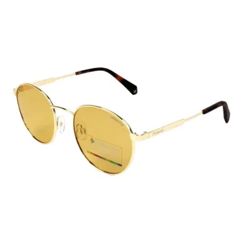 Polaroid Metal Glass Round Sunglasses Unisex Gold