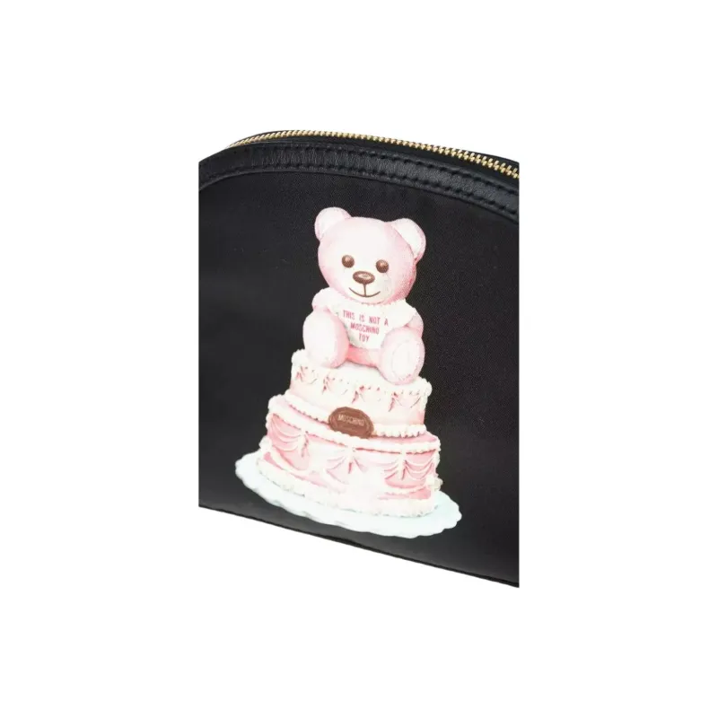 MOSCHINO Polyester Shoulder Bag, Crossbody Bag Women's Black-5