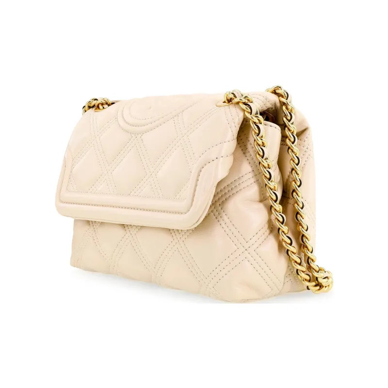 TORY BURCH Fleming Sheepskin Chain Crossbody Bag, Shoulder Bag Small Size Women's Cream White-1