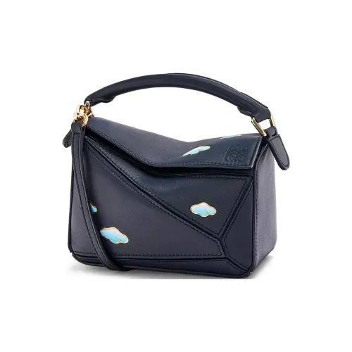 LOEWE Puzzle Nappa Cow Leather Shoulder Bag, Crossbody Bag, Handbag Mini Women's Black