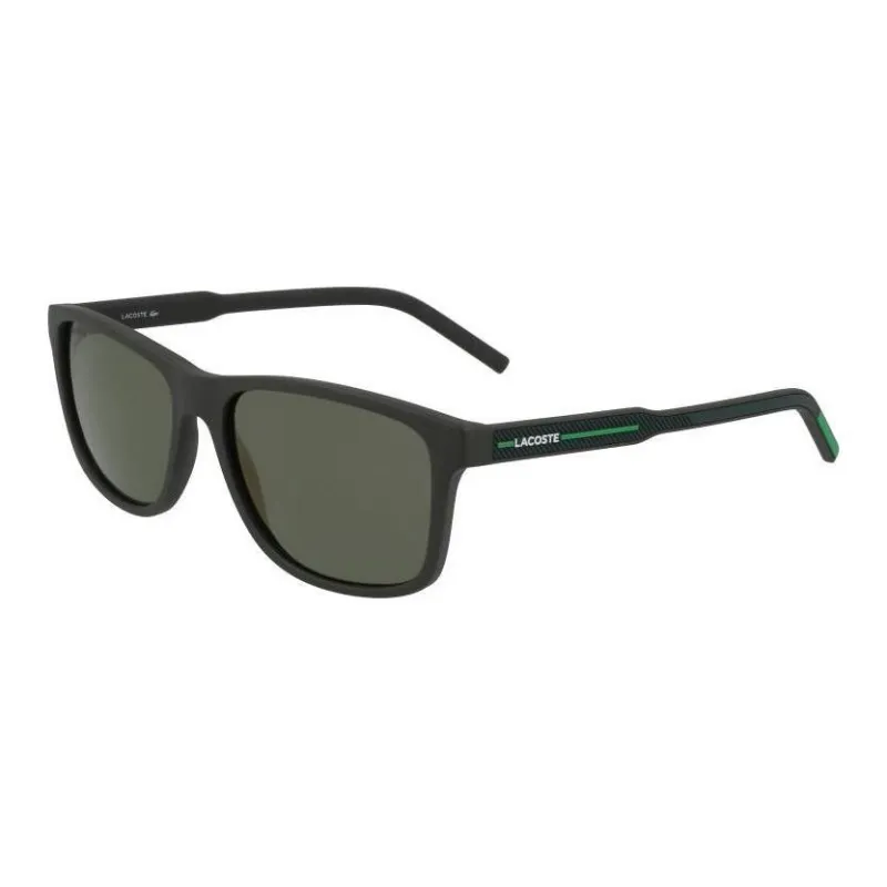 LACOSTE Plate Frame Square Sunglasses Unisex Black-0