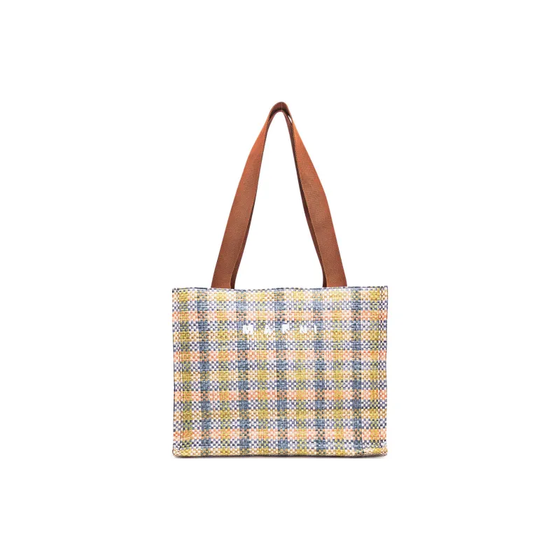 MARNI Small Checked Basket Tote Bag-1