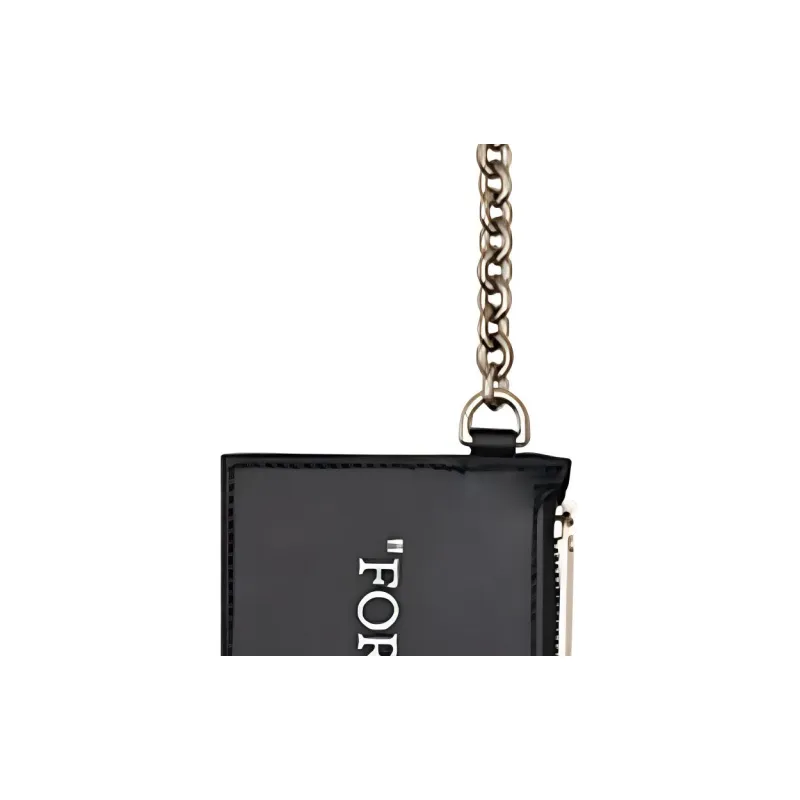 OFF WHITE Quote Bookish Key Ring Card Case Black-3