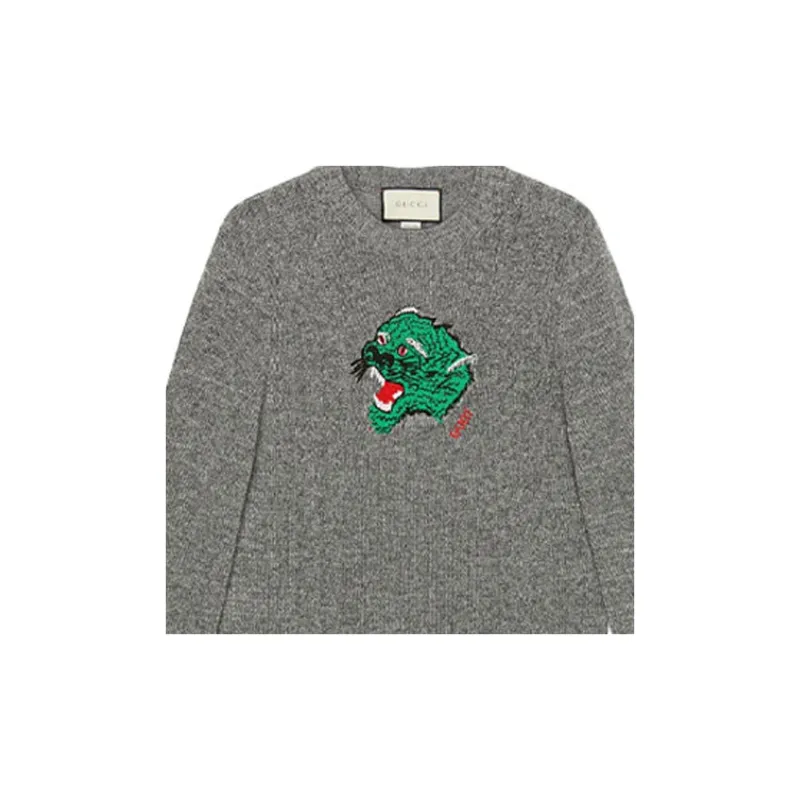 GUCCI Panther Face Knitted Jumper-5
