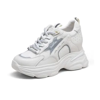 Spider King Wear Resistant Low Top Chunky Sneakers Women's White Gray