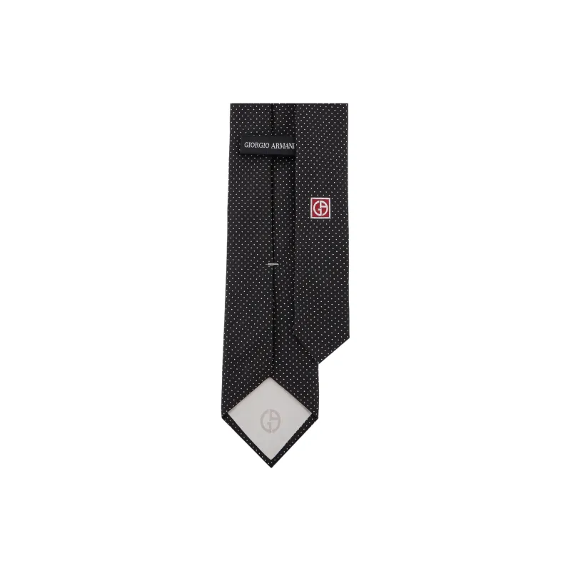 GIORGIO ARMANI Pure Silk Tie With Micro Polka dot Jacquard-1