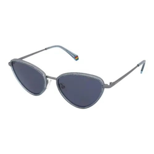 Polaroid Plastic Irregular Shape Sunglasses Women's Blue
