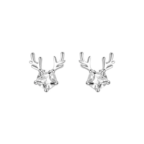 SUYG Alloy Stud Earrings Women's Silver Box+Shopping Bag Packaging
