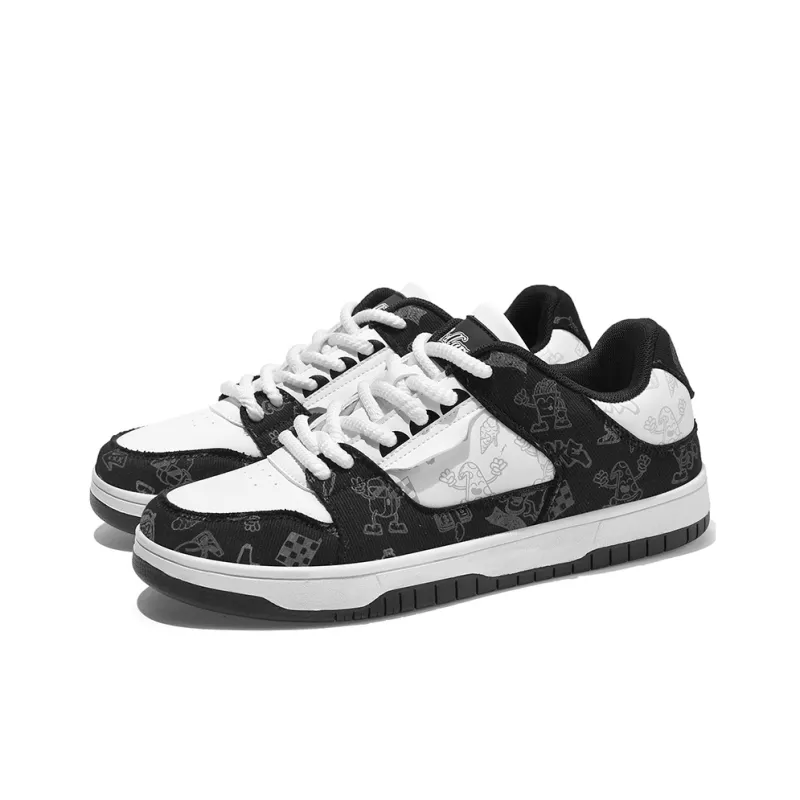 TCELLARS Cushioning, Abrasion Resistant, Height Increasing Low Top Skateboard Shoes Unisex Panda White-2
