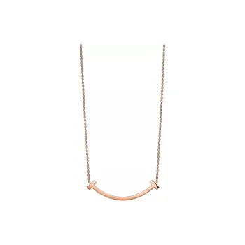 TIFFANY & CO. T 18K Rose Gold Necklaces Unisex Rose Gold