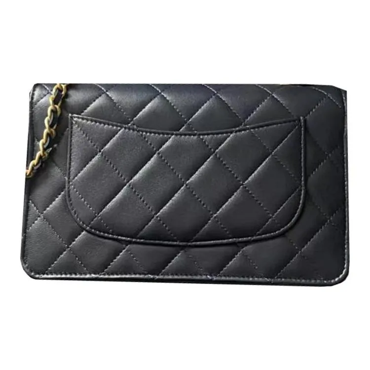 CHANEL WOC Sheepskin Chain Bag, Shoulder Bag, Crossbody Bag, Handbag Women's Dark Blue-1
