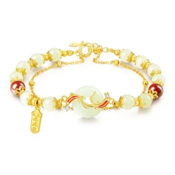 Central Fashion Hetian Jade Bracelets Green Jade Women's