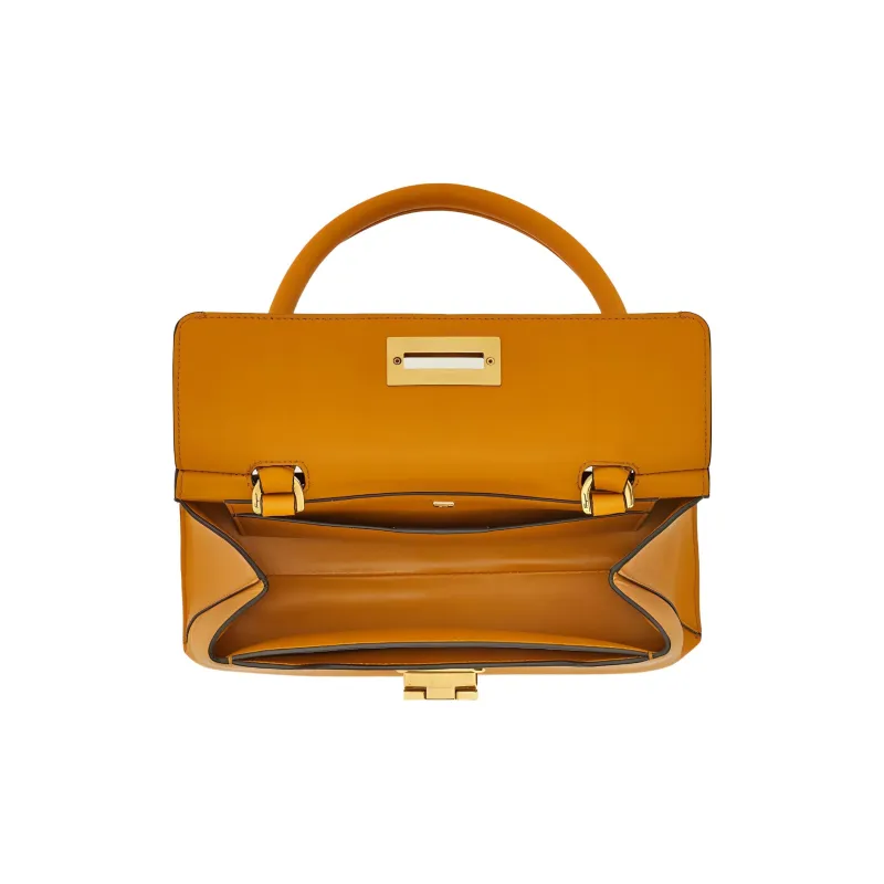 FERRAGAMO Trifolio Calfskin Baguette Bag Shoulder Bag Handbag Shoulder Bag Regular Women's Orange-3