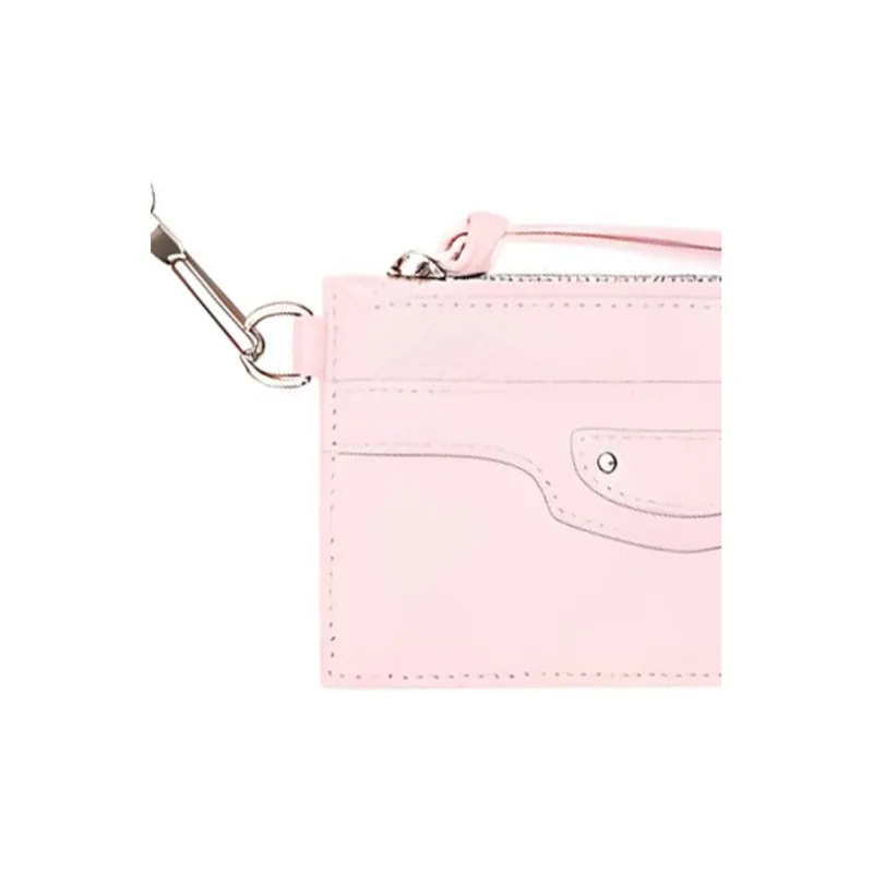 Balenciaga Neo Classic Grained Calfskin Card Holder Women's Pink-6