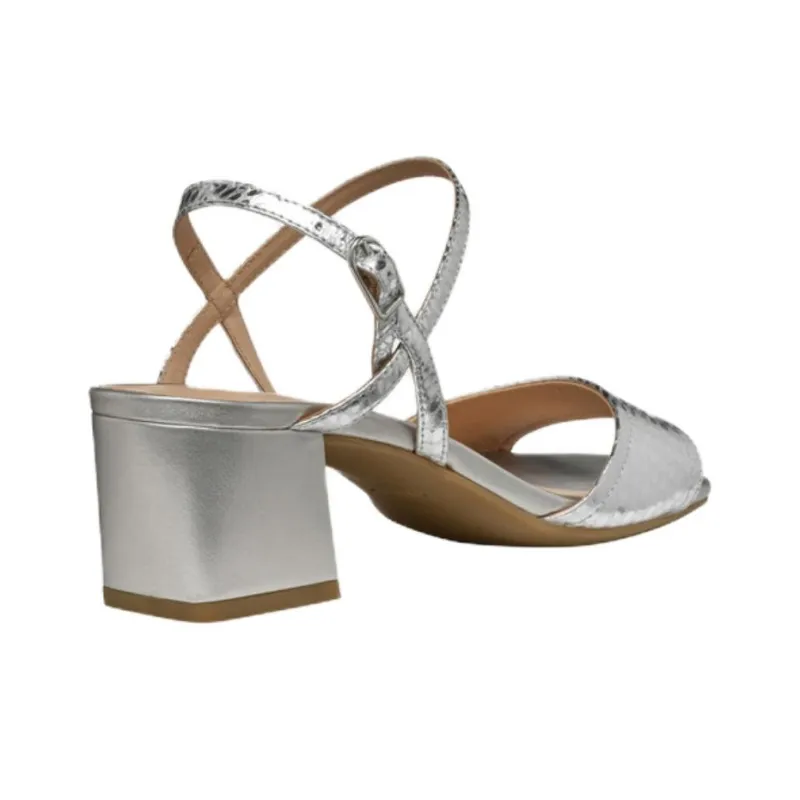 GEOX New Eraklia One Strap Sandals 5.5cm Women's Silver-2