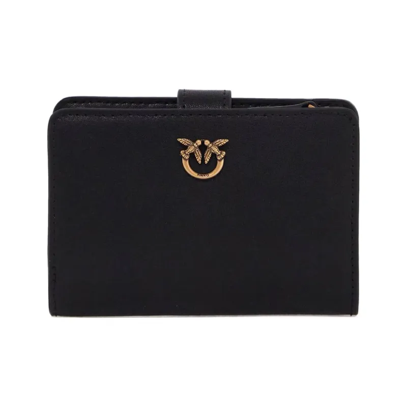 PINKO Cow Leather Wallet Women's Black-1
