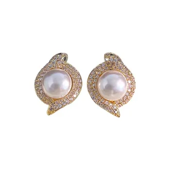 KING OF BLING Alloy With Zircon Stud Earrings Unisex