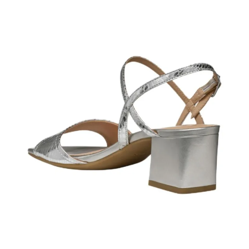 GEOX New Eraklia One Strap Sandals 5.5cm Women's Silver-3