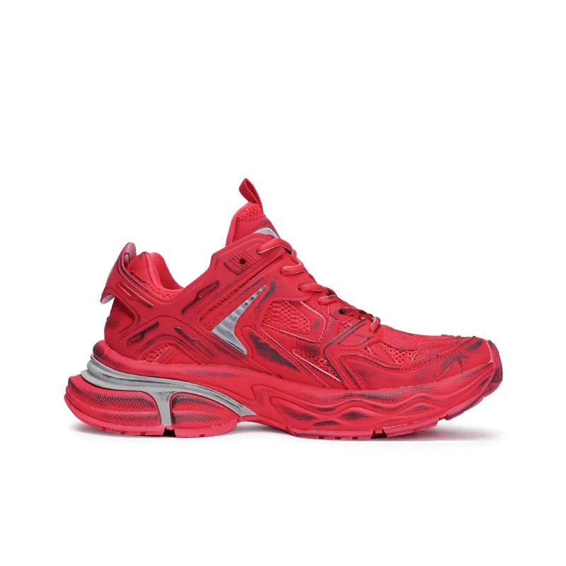 BASLS Chunky Sneakers Unisex Low Top Red/Dirty Red-10
