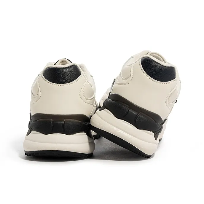 BABAYA KIDS Anti Slip Wear Resistant Low Top Chunky Sneakers Women's White Black-5