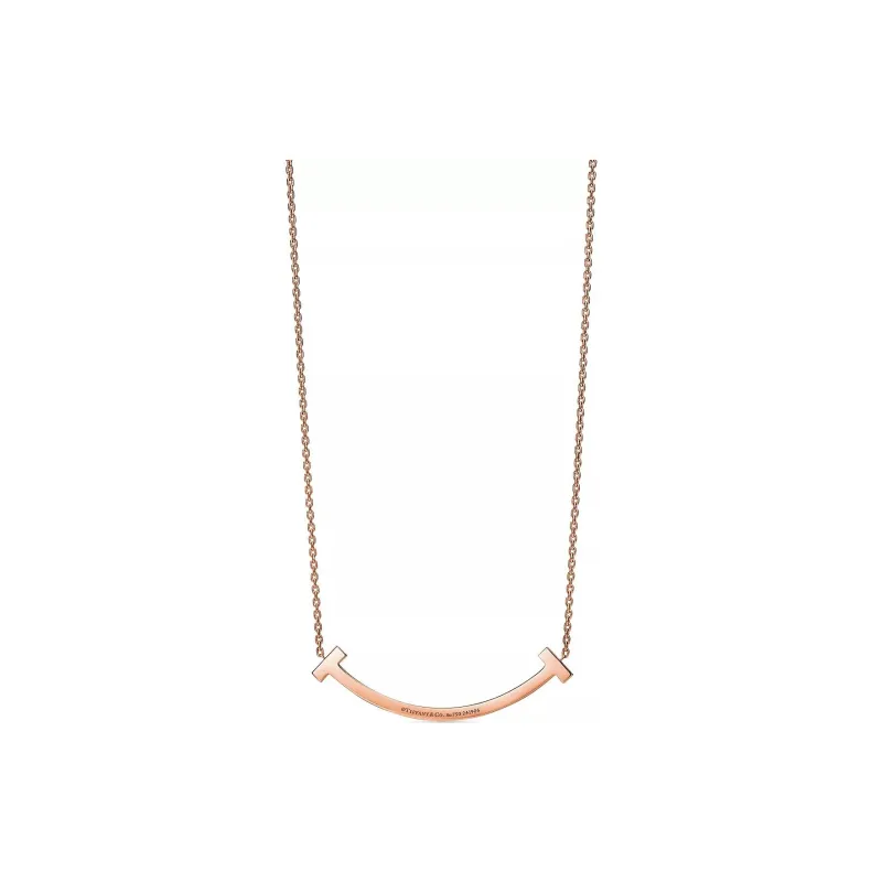 TIFFANY & CO. T 18K Rose Gold Necklaces Unisex Rose Gold-1