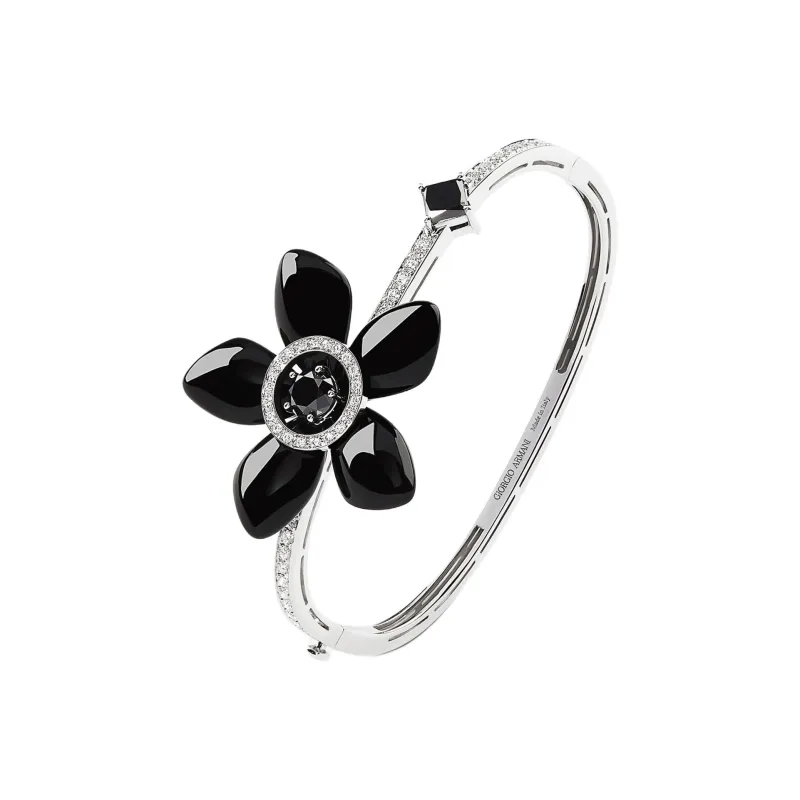 GIORGIO ARMANI 18K White gold Diamond and onyx Sì Bracelet-0