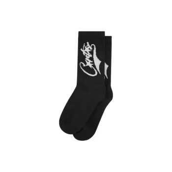 Corteiz Baseball Socks 'Black/White'