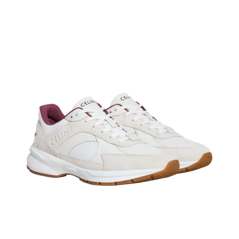 CELINE CR 03 Low Top Casual Shoes Men's White Red-2