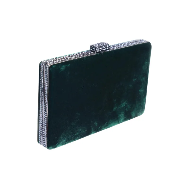 Gemy Maalouf Velvet Clutch Women's Dark Green-1