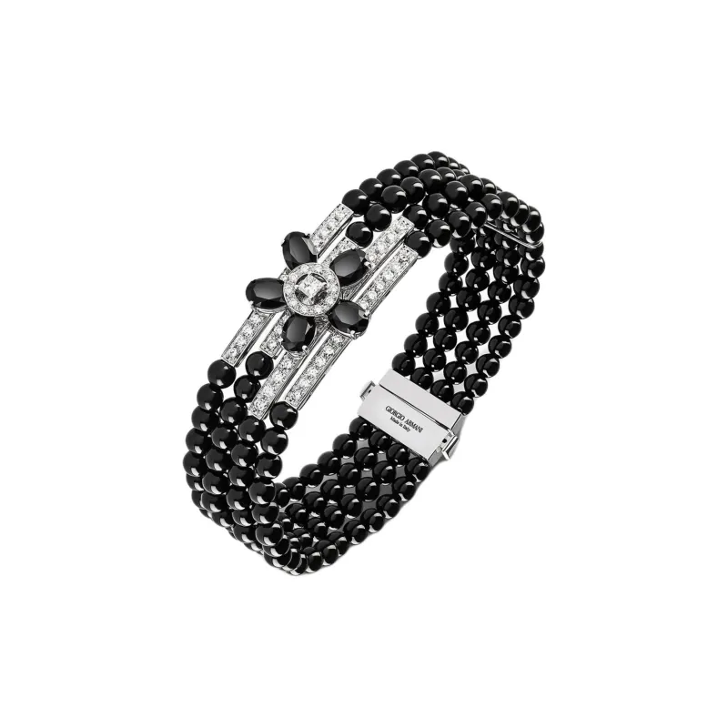 GIORGIO ARMANI 18K White-gold Diamond-and-onyx Sì Bracelet-0