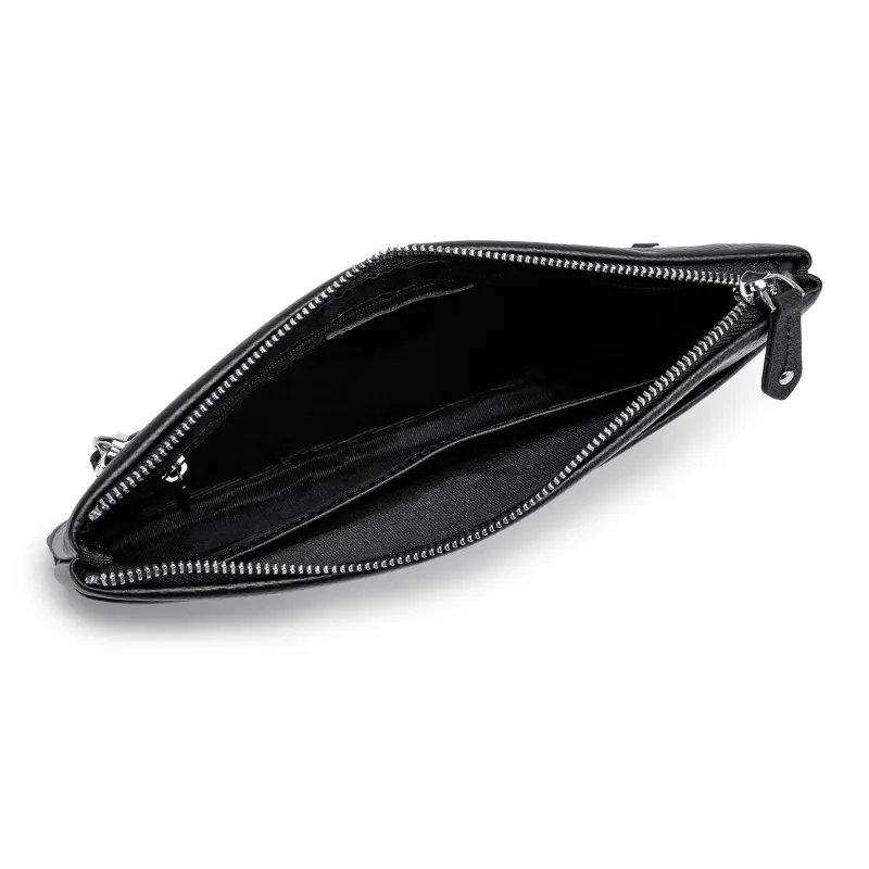 FAIRWHALE Top Grain Cow Leather Clutch Regular Men's Black-6