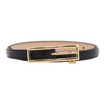 Alessandra Rich Logo Charm Buckle Slim Belt