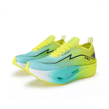 PZPF Cushioning Anti Slip And Wear Resistant Low Top Full Palm True Carbon Plate Running Shoes Unisex Yellow Blue