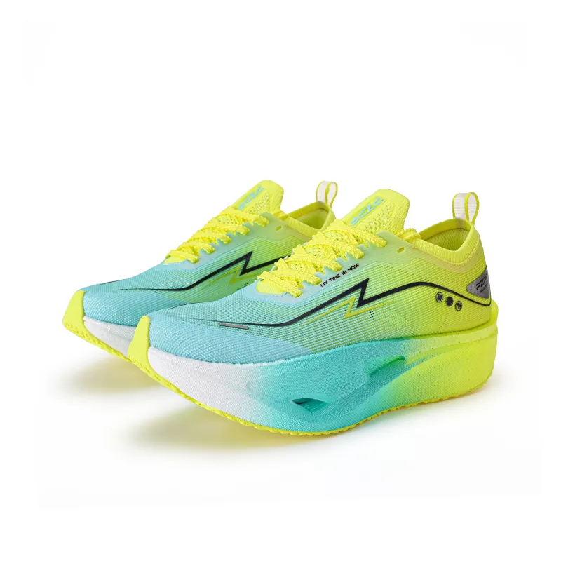 PZPF Cushioning Anti-Slip And Wear-Resistant Low-Top Full Palm True Carbon Plate Running Shoes Unisex Yellow Blue-0