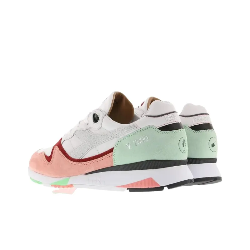 Diadora V7000 Anti Slip Wear Resistant Low Top Casual Shoes Men's White Green-2
