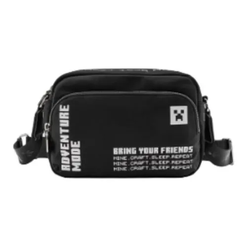 LACOSTE MINECRAFT Collaboration Fabric Shoulder Bag Crossbody Bag Small Size Women's Black