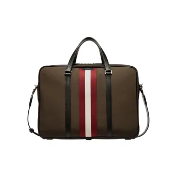 BALLY Code Nylon Portable One Shoulder Crossbody Briefcases Men's Green