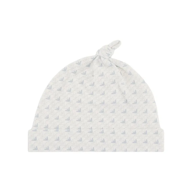 EMPORIO ARMANI Jersey Beanie With Op art Eagles-0