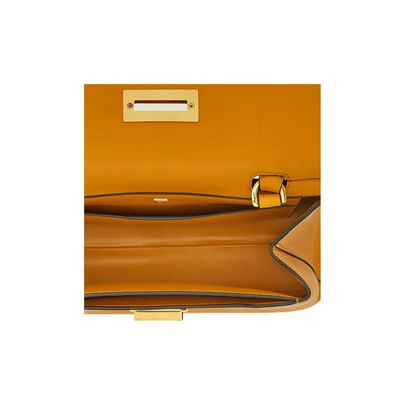 FERRAGAMO Trifolio Calfskin Baguette Bag Shoulder Bag Handbag Shoulder Bag Regular Women's Orange-4