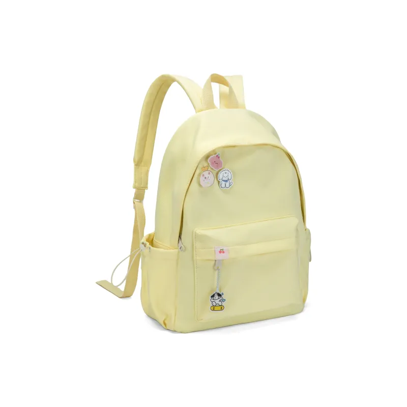 TAKI Nylon Student Commute Large Capacity Versatile Minimalist Style Backpack Unisex Pink/Green/Black/Purple/Custard-2