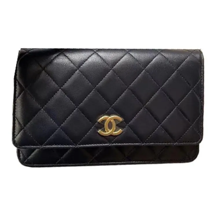 CHANEL WOC Sheepskin Chain Bag, Shoulder Bag, Crossbody Bag, Handbag Women's Dark Blue-0